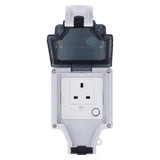 Wifi Smart Socket IP66 Waterproof Support Voice Control Timing 86 Type Outdoor Smart Outlet UK 110‑250V SNW S - Low Angle
