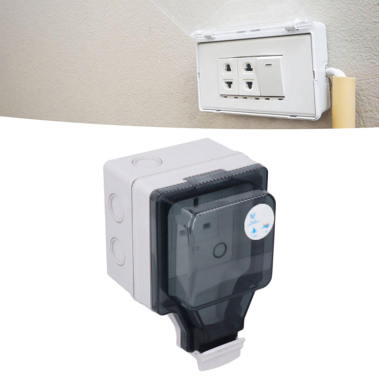Wifi Smart Socket IP66 Waterproof Support Voice Control Timing 86 Type Outdoor Smart Outlet UK 110‑250V SNW S