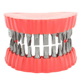 Denture Drill Bit Holder Denture Screwdriver Organizer 3D Sculpture Desk Decor 28 Holes Red With Bits - Top-Down View