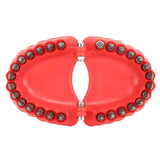 Denture Drill Bit Holder Denture Screwdriver Organizer 3D Sculpture Desk Decor 28 Holes Red With Bits - Rear View