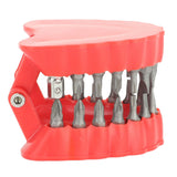 Denture Drill Bit Holder Denture Screwdriver Organizer 3D Sculpture Desk Decor 28 Holes Red With Bits