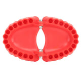 Denture Drill Bit Holder Denture Screwdriver Organizer 3D Sculpture Desk Decor 28 Holes Red Without Bits - Close-Up Angle