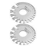 2pcs Stainless Steel Thickness Gauges Professional Standard Metal Sheets Welding Thickness Gauge Type 2 - Close-Up Angle