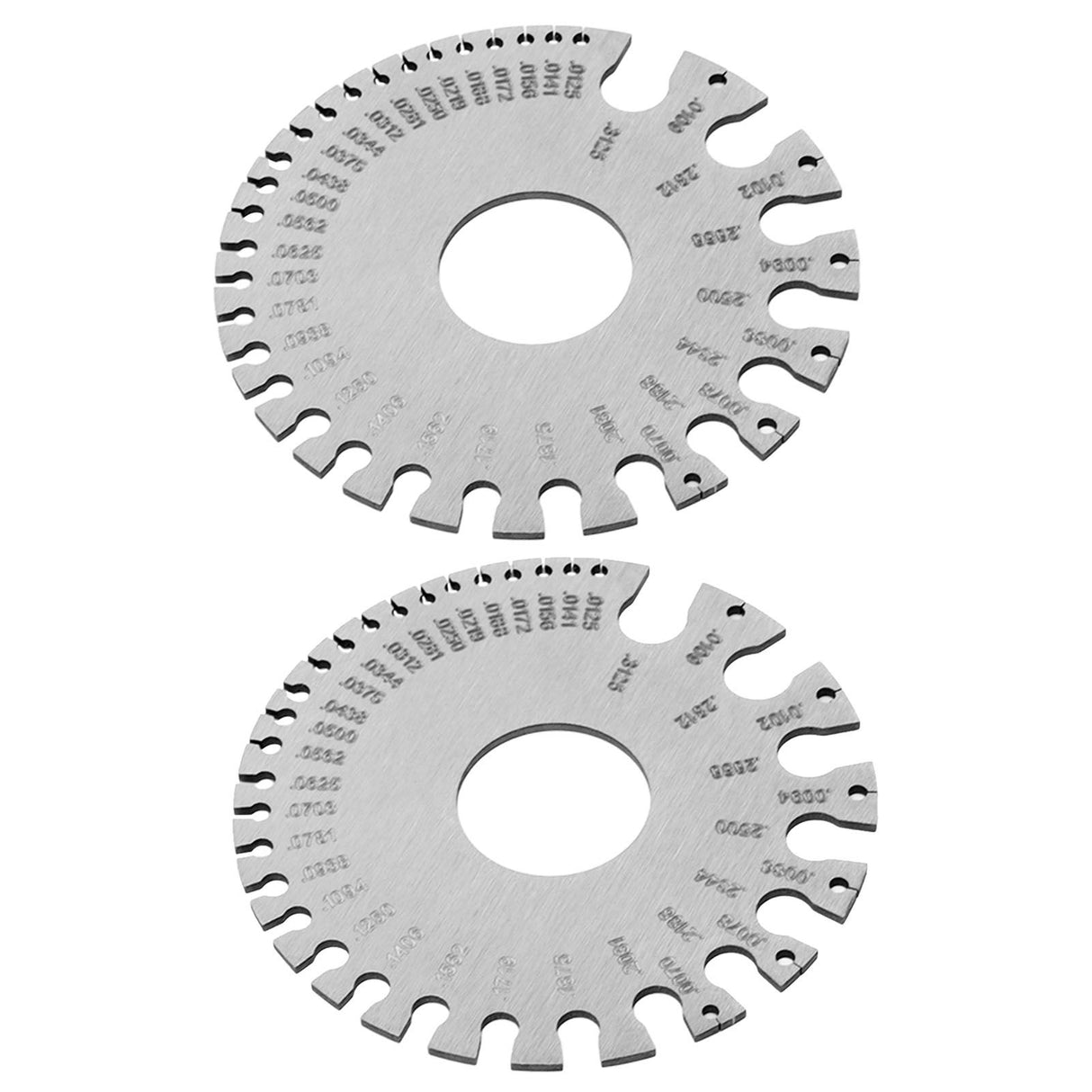 2pcs Stainless Steel Thickness Gauges Professional Standard Metal Sheets Welding Thickness Gauge Type 2