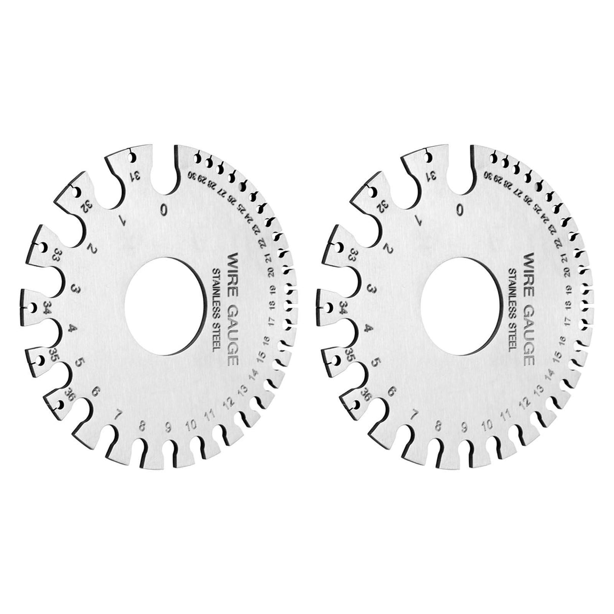 2pcs Stainless Steel Thickness Gauges Professional Standard Metal Sheets Welding Thickness Gauge Type 2