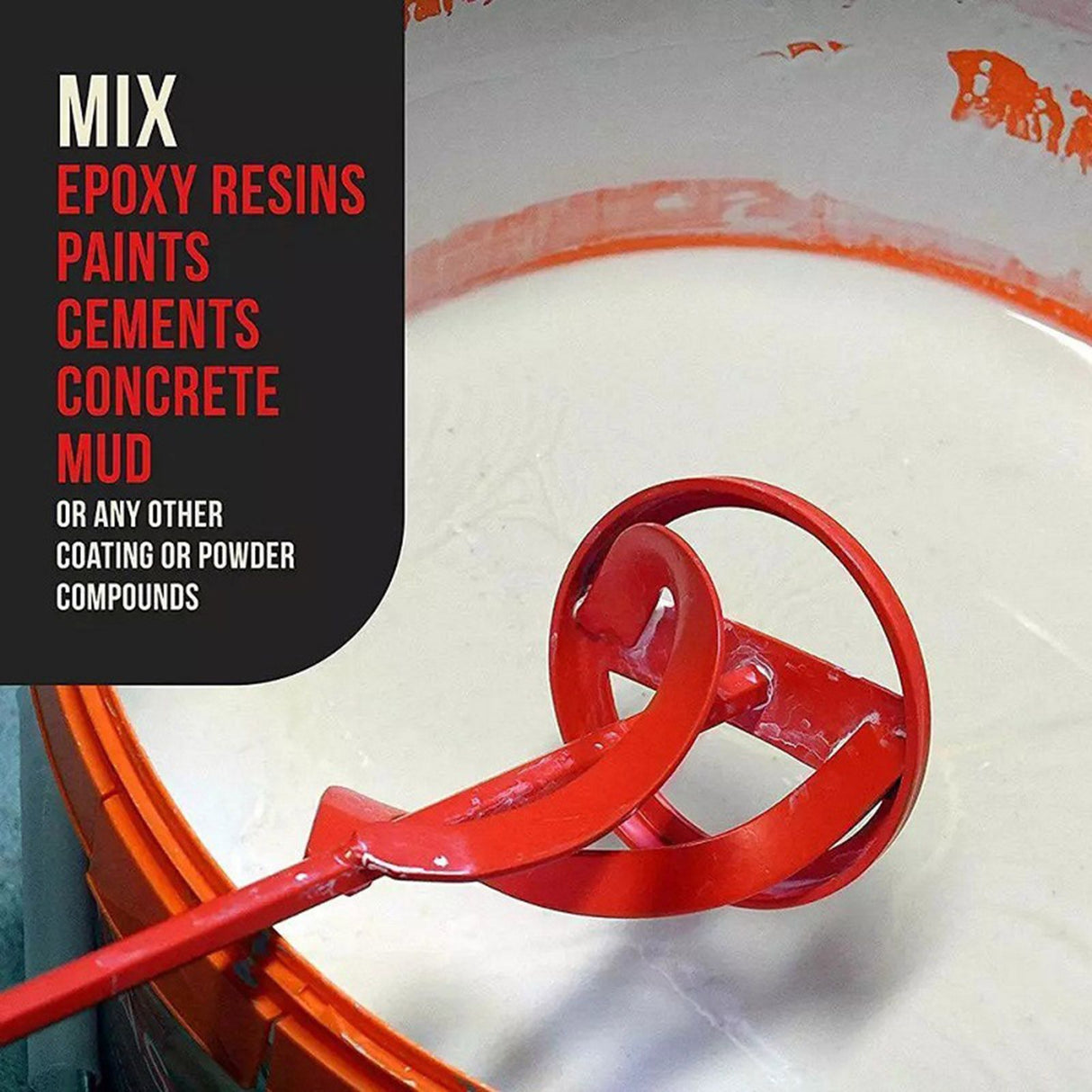 Paint Mixer Bit Steel Hex Rod Power Tool Resin Mixer Bit Replacement for Grout Mortar