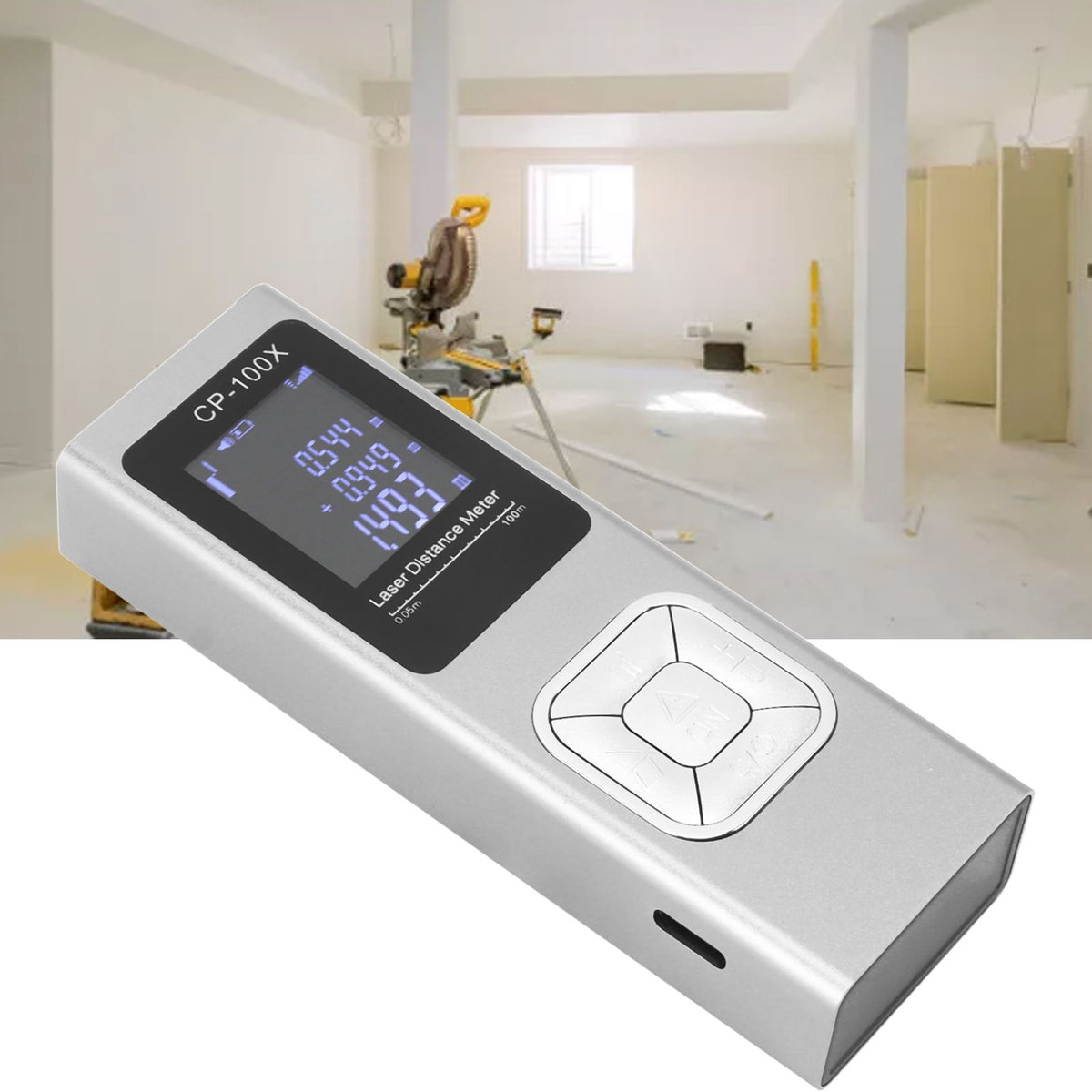 Laser Distance Meter Ultra Thin Rechargeable High Accuracy Mini Digital Laser Measurement Tool for Indoor