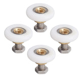 4 Set Shower Door Rollers Runners Wheels Bathroom Glass Door Rollers Runners Pulleys Wheels Replacement Part 27mm - Front View