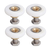 4 Set Shower Door Rollers Runners Wheels Bathroom Glass Door Rollers Runners Pulleys Wheels Replacement Part 27mm - 45-Degree Angle