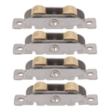 4PCS Sliding Patio Door Roller Assembly Stainless Steel Copper Ball Bearing Wheel Roller Assembly for Glass Door Flat Wheel - Front View