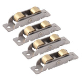 4PCS Sliding Patio Door Roller Assembly Stainless Steel Copper Ball Bearing Wheel Roller Assembly for Glass Door Flat Wheel - Side View