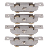 4PCS Sliding Patio Door Roller Assembly Stainless Steel Copper Ball Bearing Wheel Roller Assembly for Glass Door Flat Wheel