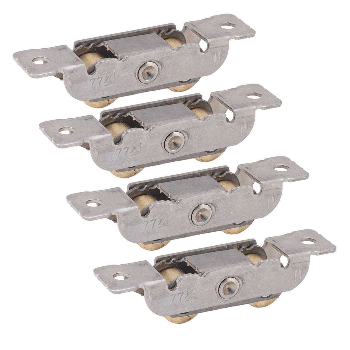 4PCS Sliding Patio Door Roller Assembly Stainless Steel Copper Ball Bearing Wheel Roller Assembly for Glass Door Flat Wheel