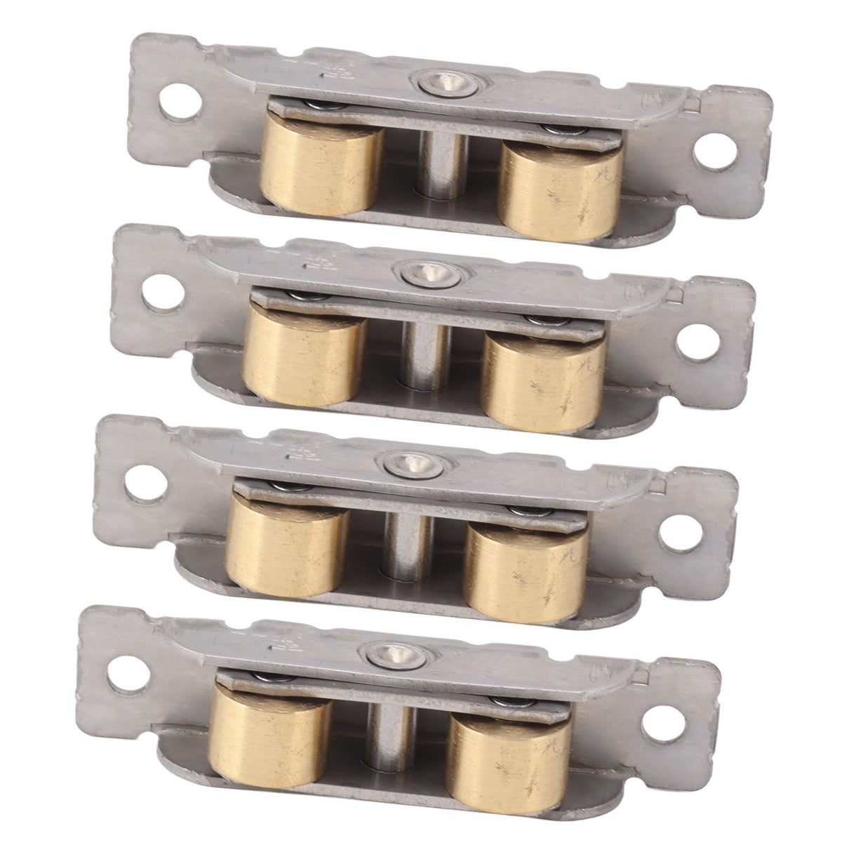 4PCS Sliding Patio Door Roller Assembly Stainless Steel Copper Ball Bearing Wheel Roller Assembly for Glass Door Flat Wheel
