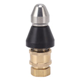 G1/4 Sewer Pipe Cleaning Nozzle Stainless Steel Durable G3/8 Female Thread Adapter Pressure Sewer Jetter Nozzle - Low Angle
