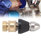 G1/4 Sewer Pipe Cleaning Nozzle Stainless Steel Durable G3/8 Female Thread Adapter Pressure Sewer Jetter Nozzle
