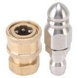 Compact Sewer Nozzle G1/4 Quick Insert Drain Hose Nozzle Pressure Washer Nozzle Fittings Sewer for Internal Thread G3/8