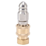 Compact Sewer Nozzle G1/4 Quick Insert Drain Hose Nozzle Pressure Washer Nozzle Fittings Sewer for Internal Thread G3/8 - Top-Down View