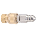 Compact Sewer Nozzle G1/4 Quick Insert Drain Hose Nozzle Pressure Washer Nozzle Fittings Sewer for Internal Thread G3/8 - 45-Degree Angle