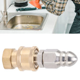 Compact Sewer Nozzle G1/4 Quick Insert Drain Hose Nozzle Pressure Washer Nozzle Fittings Sewer for Internal Thread G3/8 - Extra Image