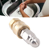 Compact Sewer Nozzle G1/4 Quick Insert Drain Hose Nozzle Pressure Washer Nozzle Fittings Sewer for Internal Thread G3/8 - Extra Image
