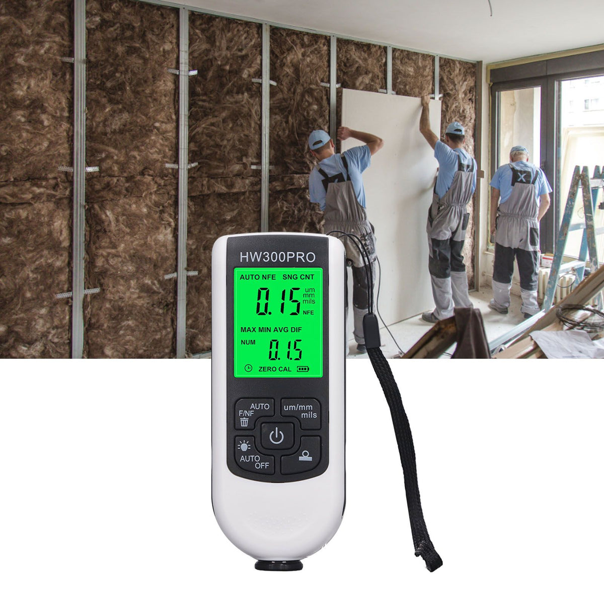 Coating Thickness Gauge High Accuracy Paint Depth Gauge Meter Antislip Thickness Meter Gauge White