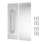 Pull Push Door Plate Handle with Screws 304 Stainless Steel White Oval Handle for Offices Hotels Restaurants