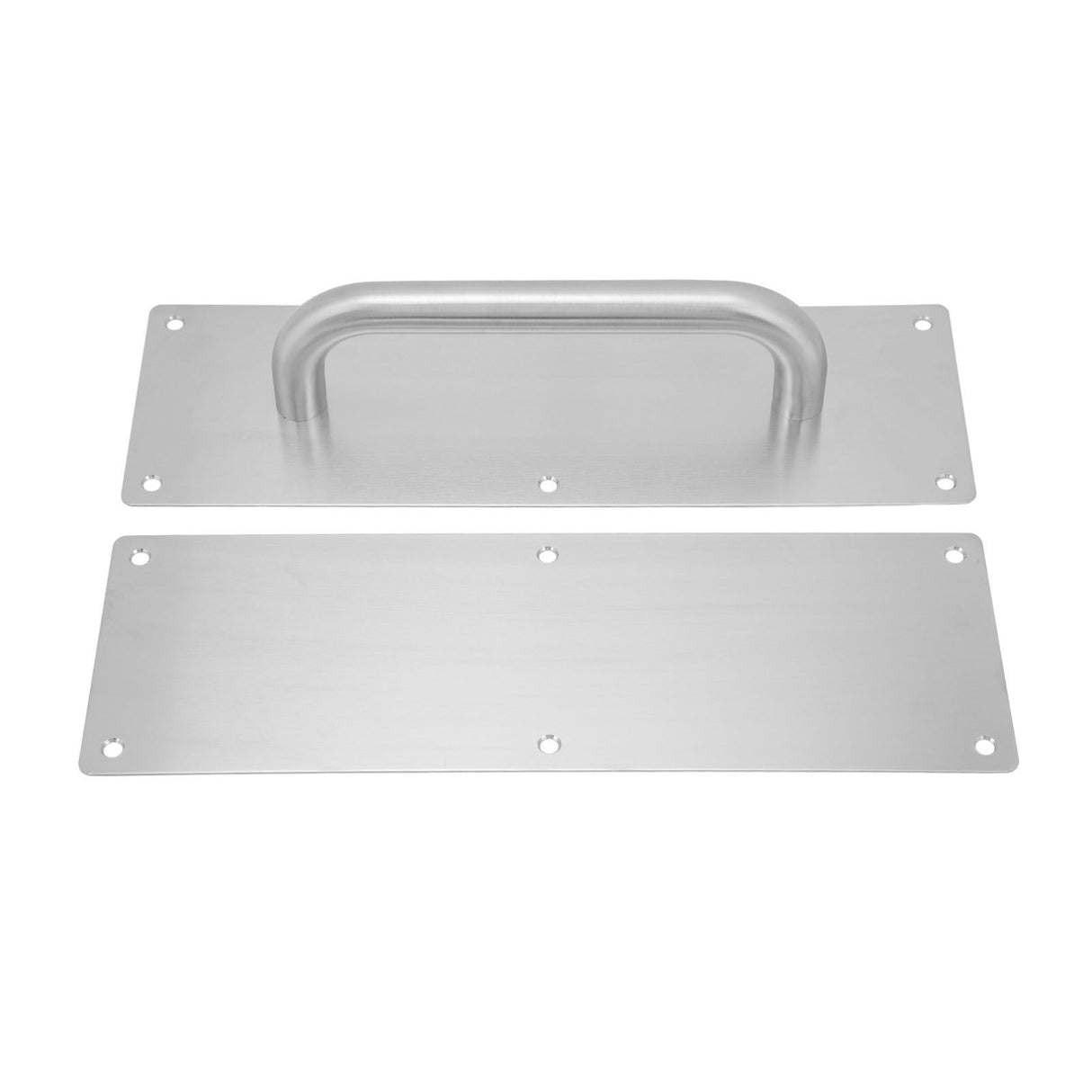 Pull Push Door Plate Handle with Screws 304 Stainless Steel White Oval Handle for Offices Hotels Restaurants