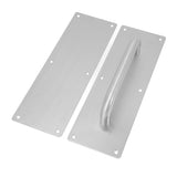 Pull Push Door Plate Handle with Screws 304 Stainless Steel White Oval Handle for Offices Hotels Restaurants - Top-Down View