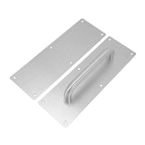 Pull Push Door Plate Handle with Screws 304 Stainless Steel White Oval Handle for Offices Hotels Restaurants - 45-Degree Angle