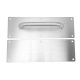 Pull Push Door Plate Handle with Screws 304 Stainless Steel White Oval Handle for Offices Hotels Restaurants - Low Angle