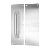 Pull Push Door Plate Handle with Screws 304 Stainless Steel White Oval Handle for Offices Hotels Restaurants