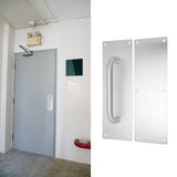 Pull Push Door Plate Handle with Screws 304 Stainless Steel White Oval Handle for Offices Hotels Restaurants