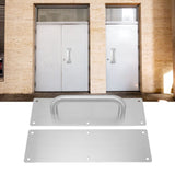 Pull Push Door Plate Handle with Screws 304 Stainless Steel White Oval Handle for Offices Hotels Restaurants
