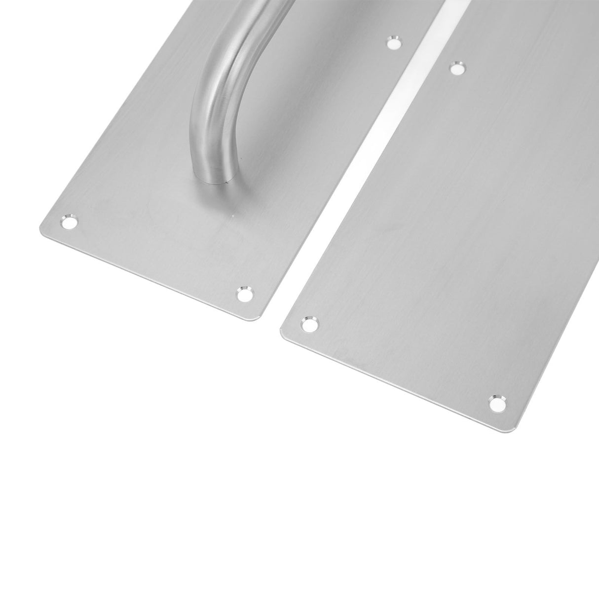 Pull Push Door Plate Handle with Screws 304 Stainless Steel White Oval Handle for Offices Hotels Restaurants