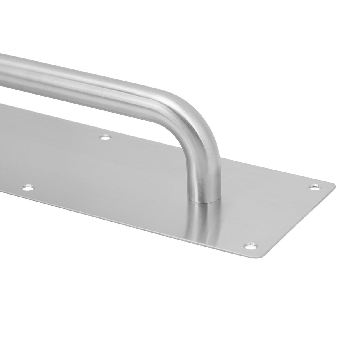 Pull Push Door Plate Handle with Screws 304 Stainless Steel White Oval Handle for Offices Hotels Restaurants