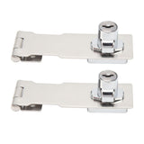 2PCS Keyed Hasp Locks 201 Stainless Steel Zinc Alloy Twist Knob Catch Latch Safety Lock for Cabinets Doors Silver
