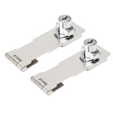 2PCS Keyed Hasp Locks 201 Stainless Steel Zinc Alloy Twist Knob Catch Latch Safety Lock for Cabinets Doors Silver - Rear View