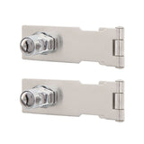 2PCS Keyed Hasp Locks 201 Stainless Steel Zinc Alloy Twist Knob Catch Latch Safety Lock for Cabinets Doors Silver - Extra Image