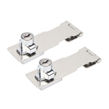 2PCS Keyed Hasp Locks 201 Stainless Steel Zinc Alloy Twist Knob Catch Latch Safety Lock for Cabinets Doors Silver