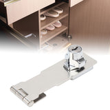 2PCS Keyed Hasp Locks 201 Stainless Steel Zinc Alloy Twist Knob Catch Latch Safety Lock for Cabinets Doors Silver