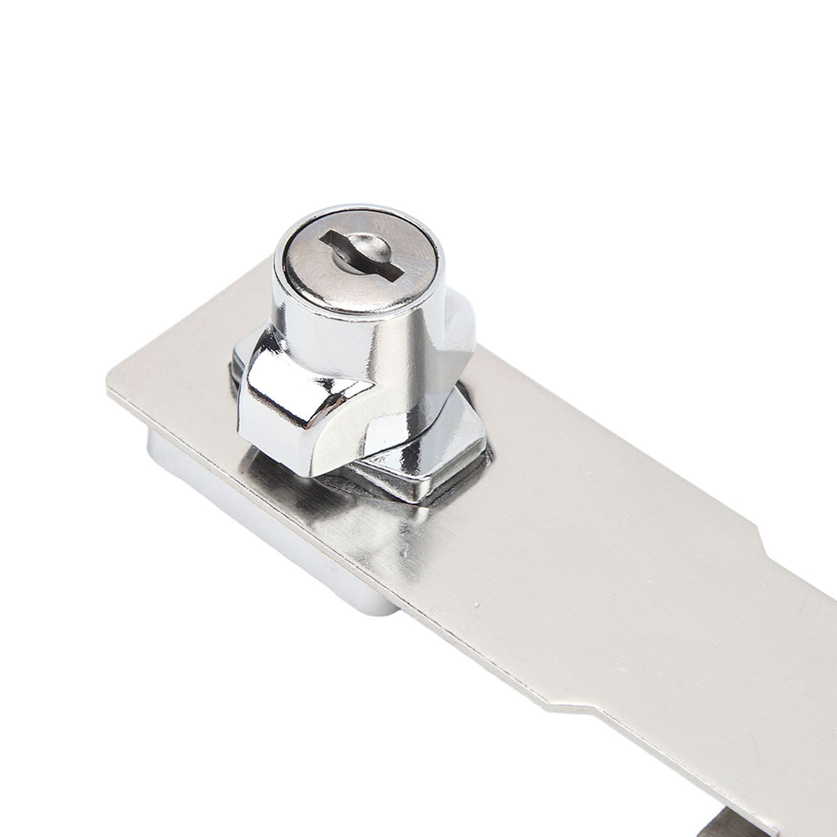 2PCS Keyed Hasp Locks 201 Stainless Steel Zinc Alloy Twist Knob Catch Latch Safety Lock for Cabinets Doors Silver
