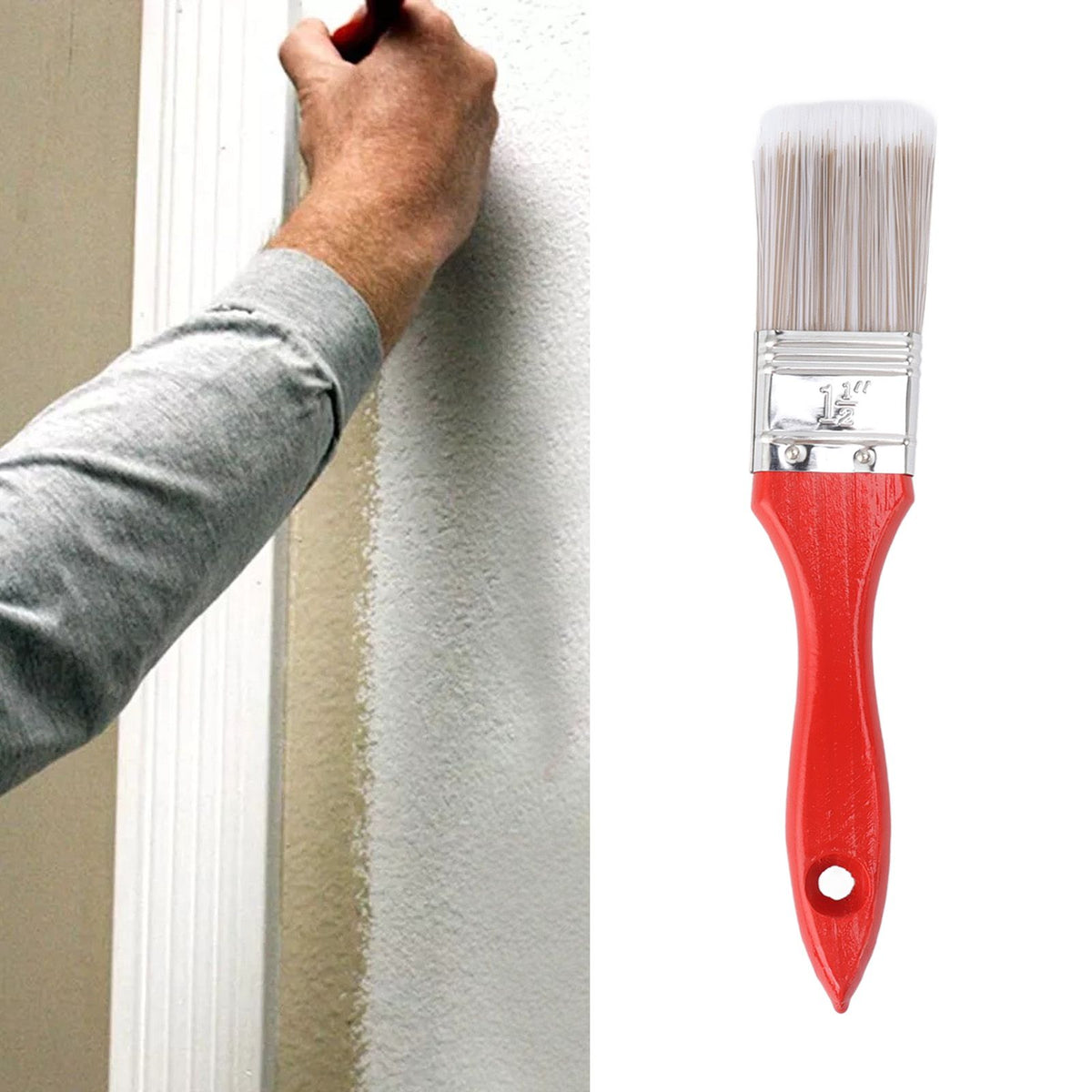 Wall Trimming Brush Reuse Lightweight Wooden Handle Angled Paint Brush Set for Wall Furniture