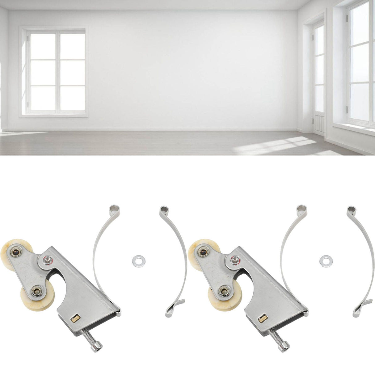 2PCS Wardrobe Pulley Stainless Steel Sliding Door Roller Wheels Waterproof Copper Core for Closet Cabinet Furniture Bathroom Concave