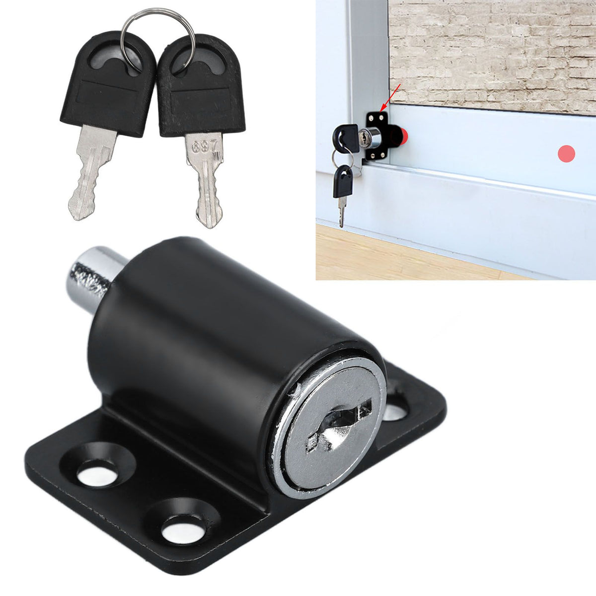 Door Window Safety Lock Zinc Alloy Anti Theft Sliding Door Child Lock for Household Use