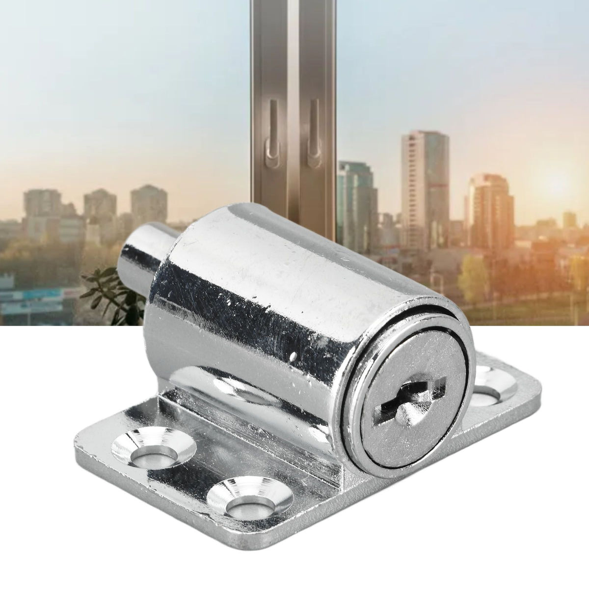 Sliding Window Lock Zinc Alloy Sliding Door Glass Window Security Limit Lock with Keys for Child Protection Home Security