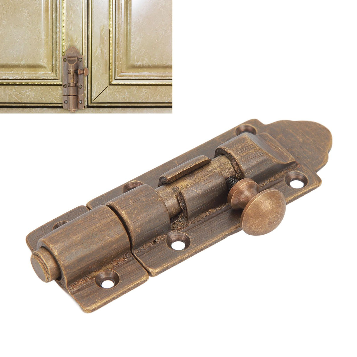 Barrel Bolt Buckle Rust Proof High Hardness Brass Antique Sliding Door Latch for Window Closet Furniture