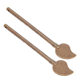 2 Pcs Door Latch Locking Pin 11cm Leaf Shape Retro Style Brass Cabinet Key Latch Bolt Locking Pin - Side View