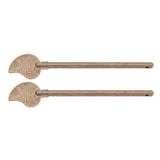 2 Pcs Door Latch Locking Pin 11cm Leaf Shape Retro Style Brass Cabinet Key Latch Bolt Locking Pin
