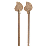 2 Pcs Door Latch Locking Pin 11cm Leaf Shape Retro Style Brass Cabinet Key Latch Bolt Locking Pin - Extra Image